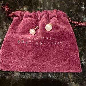 Elegant Pearl-like Stud Earrings